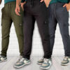 Premium George Men's and Big Men’s Olive, Ash & Black combo Cargo Trousers