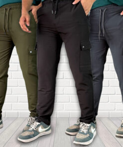 Premium George Men's and Big Men’s Olive, Ash & Black combo Cargo Trousers