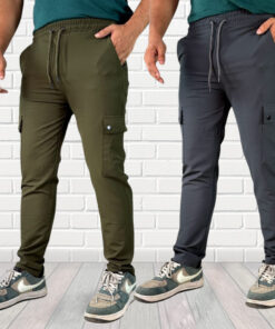 Premium George Men's and Big Men’s Olive & Ash combo Cargo Trousers