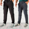 Premium George Men's and Big Men’s Black & Ash combo Cargo Trousers