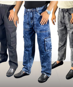 3 PICS PREMIUM 6 POCKETS DENIM BAGGY PANT